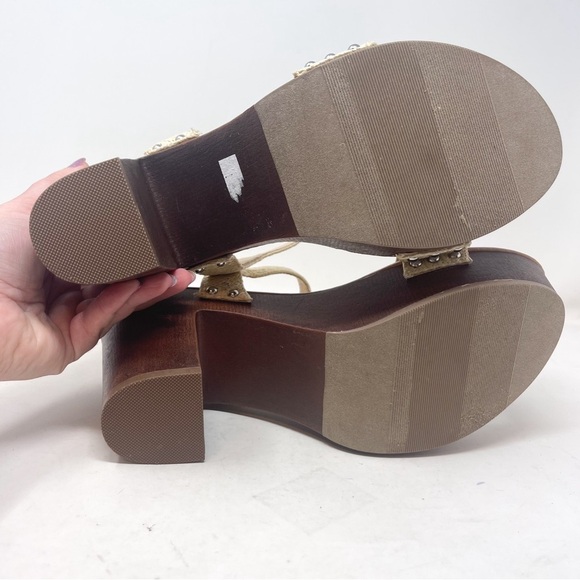 NEW Torrid Woodgrain Platform Heel Sandal (WW) Tan Brown Chunky Size 12 - Picture 8 of 10